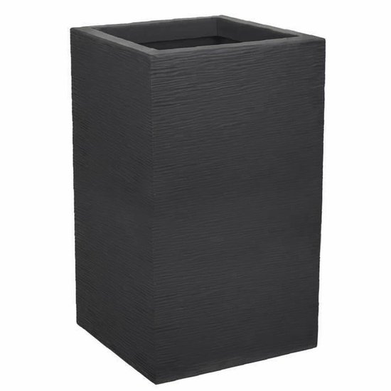 Pot de Fleurs EDA Graphit Up Carré Anthracite Plastique 29,5 x 29,5 x 49,5 cm