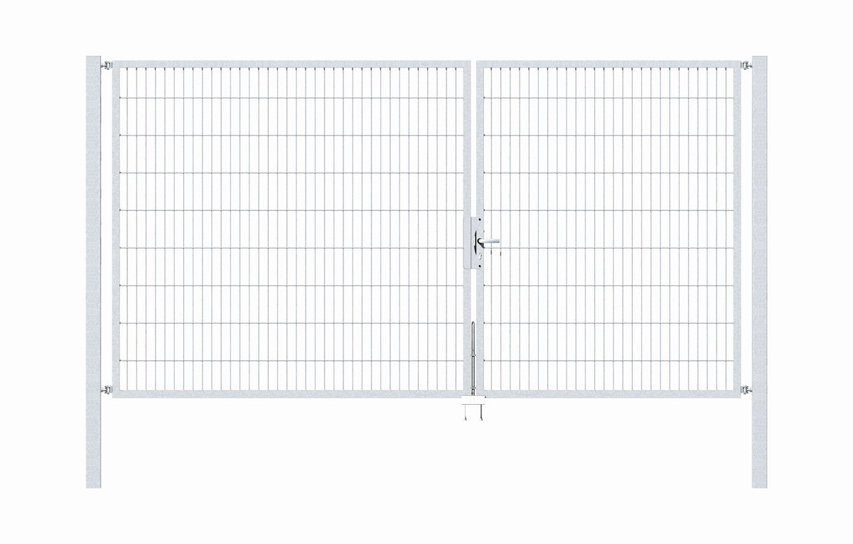 Alberts 648039 Dubbele poort Flexo met toebehoren, thermisch verzinkt, breedte 350 cm, hoogte 180 cm