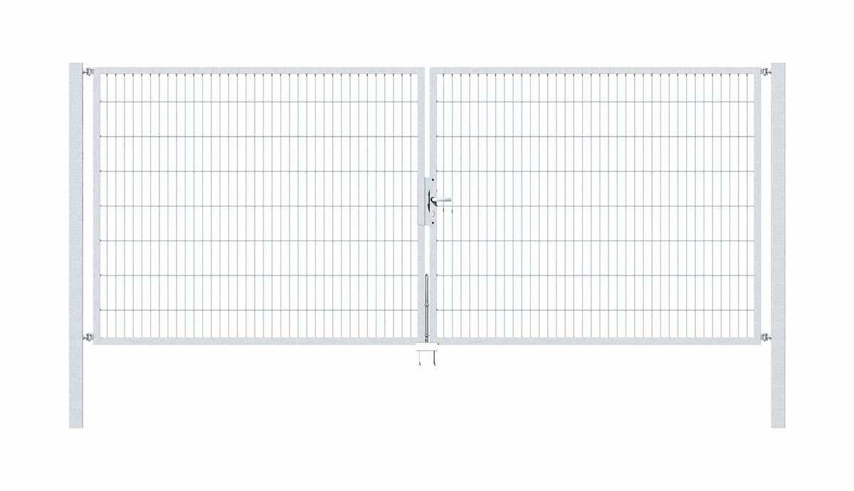 Alberts 649005 Dubbele poort Flexo met toebehoren, thermisch verzinkt, breedte 400 cm, hoogte 160 cm