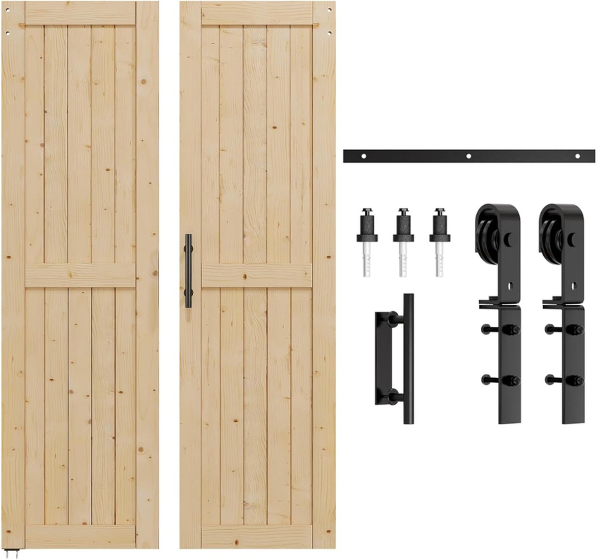 Hoconnie 274cm/9FT Bi-Folding Schuif Schuurdeur Hardware Schuurdeur Kit met Schuifdeur Track Bespaar Ruimte voor 4 Deuren