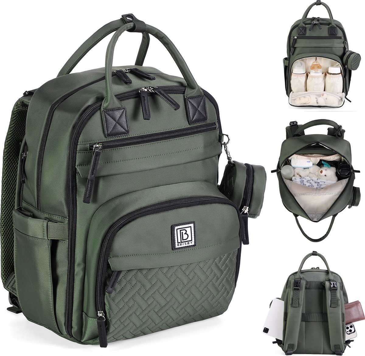 Brisby Premium Luiertas Rugzak – 30L met Anti-Diefstal