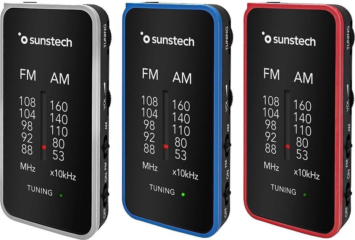 Draagbare analoge multiband-radio - Pocket formaat - 1 stuk - Rood