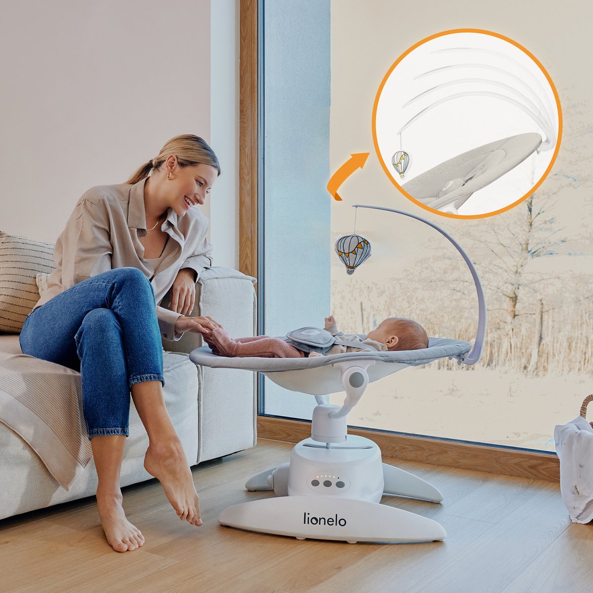 Lionelo Lionelo Iris Premium Babyschommel - afbeelding 2