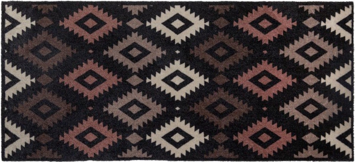 MD Entree - Design mat - Universal - Kelim Terra - Vloerkleed - Antislip - Machine wasbaar - 67 x 150 cm