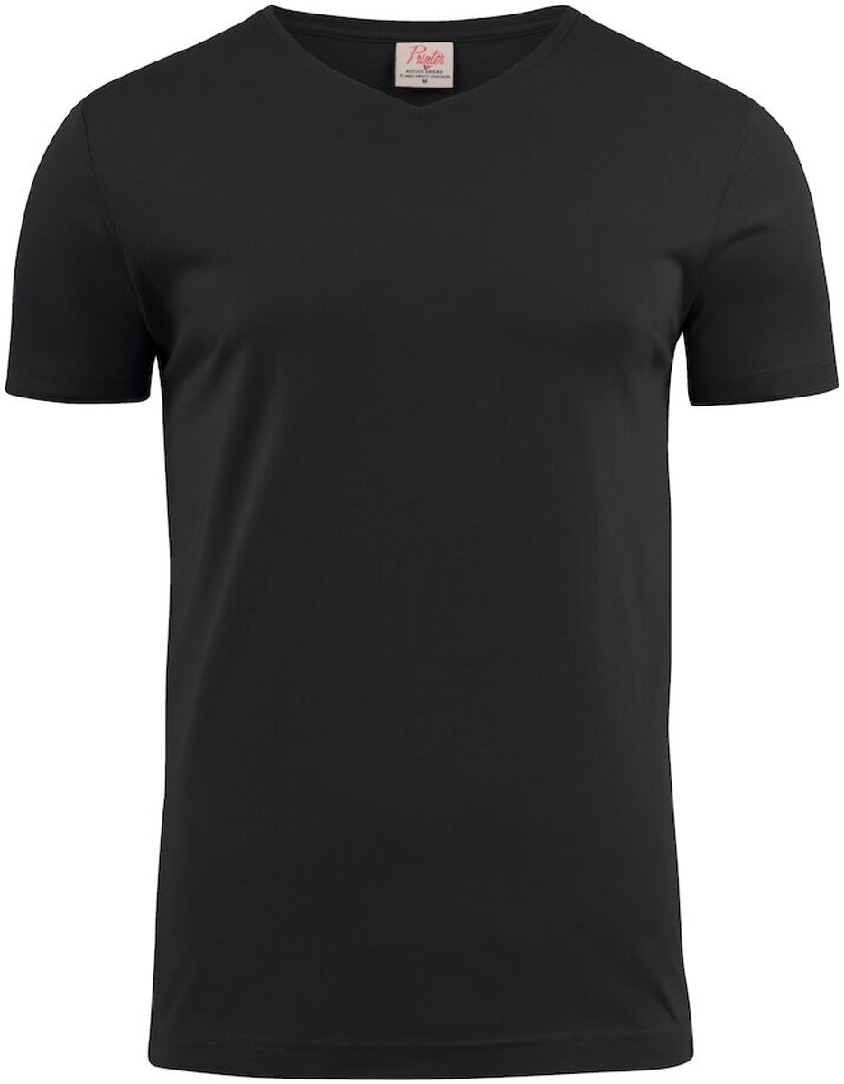 Printer T-shirt Heavy V-hals Man 2264024 Zwart - Maat S