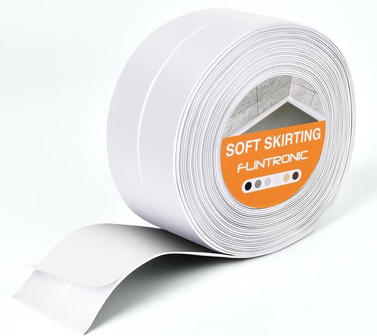 Zelfklevende Zachte Plint 5 Meter - PVC Wit - 10cm Breed - Keuken & Badkamer