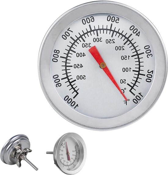 Onlyfire Thermomètre Barbecue 52 Mm Acier Inox – Double Échelle °C/°F – Pièce Rechange Compatible Weber, Kamado Joe, Etc.