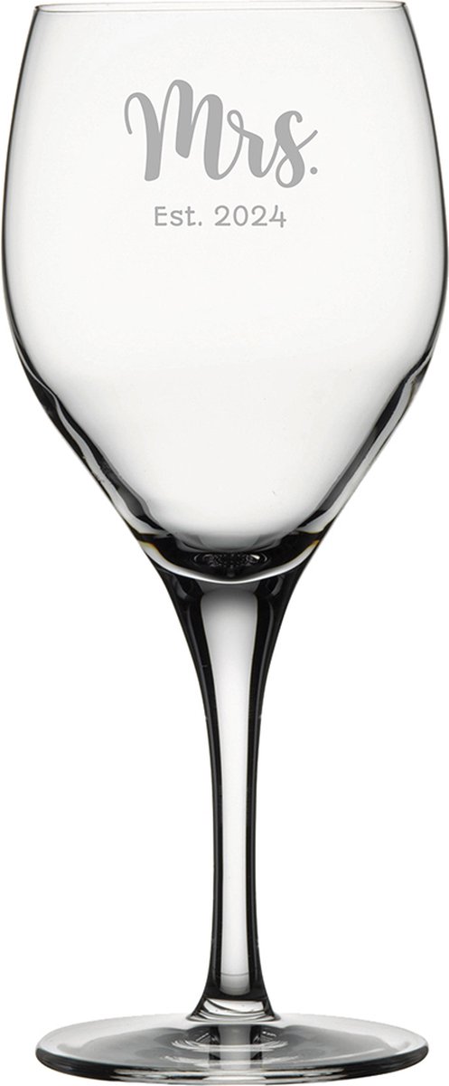 Gegraveerde rode wijnglas 42,5cl Mrs. Est. 2024