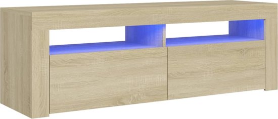 Tv-meubel met LED-verlichting 120x35x40 cm hoogglans zwart kopen