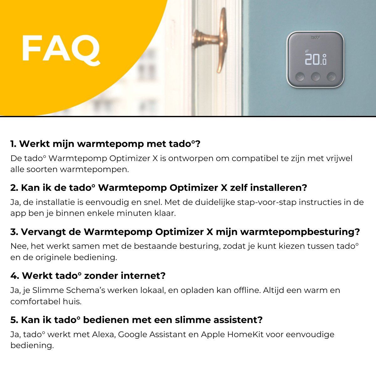 tado° Warmtepomp Optimizer X - Bedrade variant - werkt met Google Home, Alexa & Apple Homekit - Zwart/Wit – foto 4
