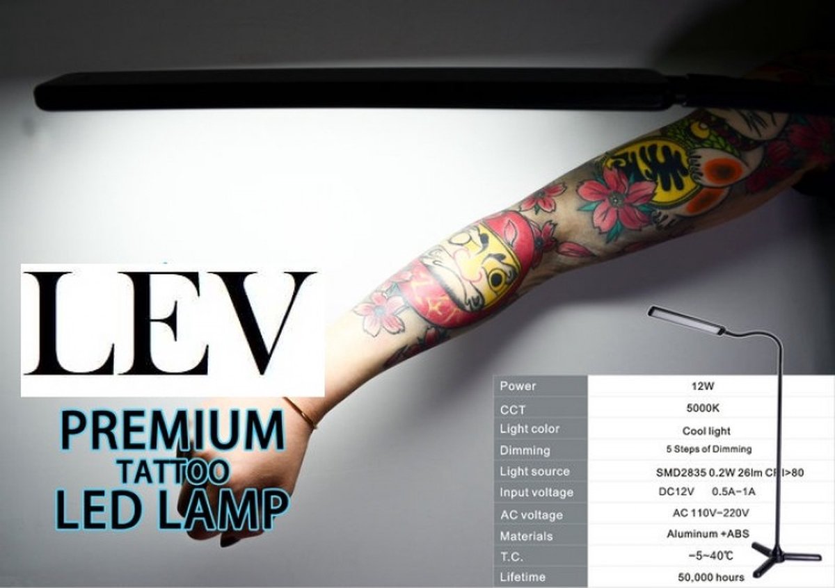 LEV Aluminum LED Floor Tattoo LAMP | Dimbaar | Remote | LED | Tattoo | Makeup | PMU | Vlogger | Youtuber | Influencer |