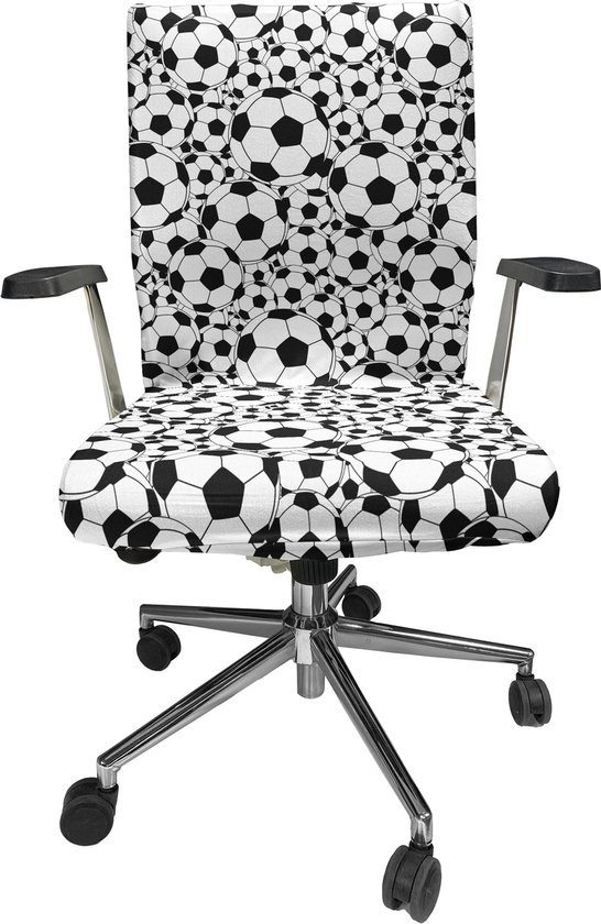 Housse de chaise de bureau à motif de Voetbal monochromes, extensible et lavable, grande taille