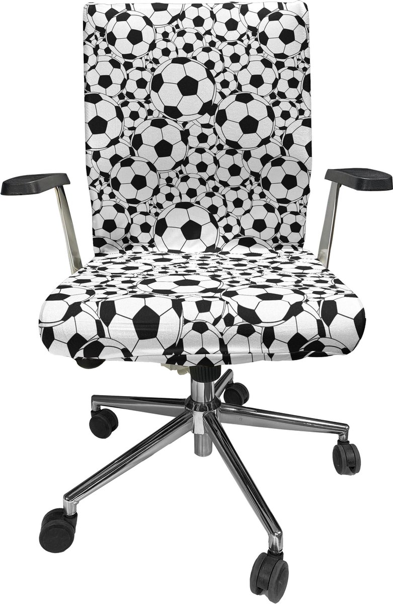 New Bed Voetbal Monochrome ballen sportthema Stoelhoes voor Bureaustoel, Rekbare en Wasbare Stoffen Hoes, Grote Maat