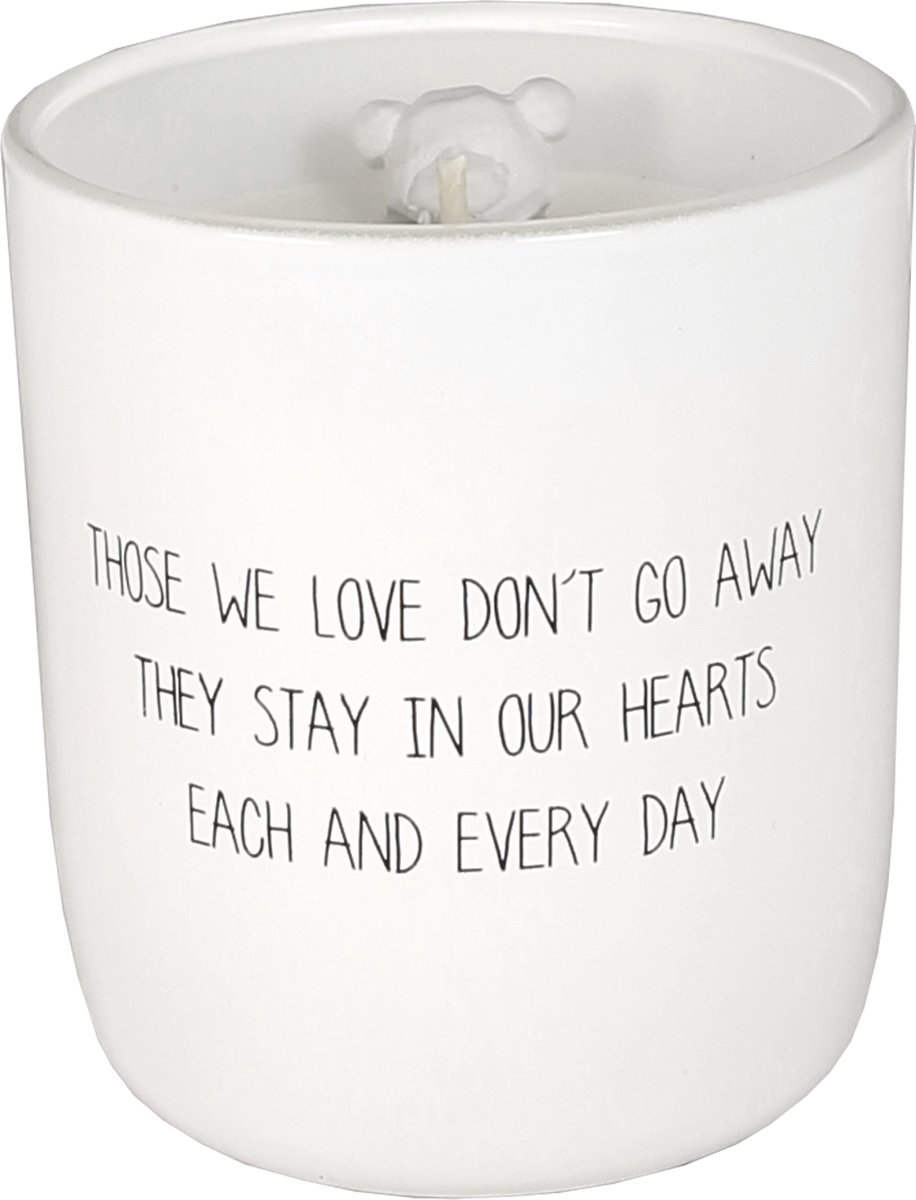 MY FLAME - Sojakaars met beertje - STAY IN OUR HEARTS - wit - Fresh Cotton - 8 x 9 cm - 50 branduren