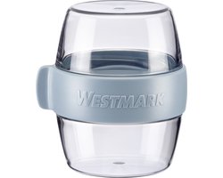 Westmark pocket box Mini, praktisch maaltijdbakje voor onderweg, ideaal voor yoghurt, fruit, groenten, snacks, 400 ml (2 x 200 ml), BPA-vrij, blauw