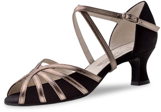 ZHENSI Heren Latin Dansschoenen Indoor Split Zool Moderne Stijldansen Schoenen Lakleer Lage Hak Ademend,zwart,42 EU