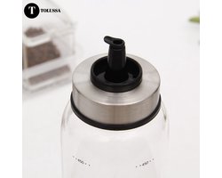 Tolussa Olijfolie fles 500ML – Oliefles glas met schenktuit – Anti-drup - Incl. deksel