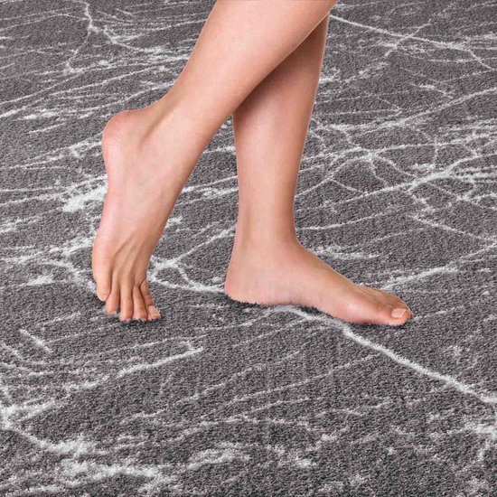 Tapis lavable Marble - Chloé gris/blanc 240x340 cm