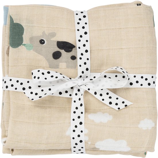 Done By Deer Tiny Farm Multidoek - 2-Pack - Sand