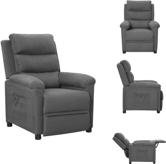vidaXL Fauteuil met voetenbank stof lichtgrijs vidaXL Fauteuil met voetenbank stof lichtgrijs