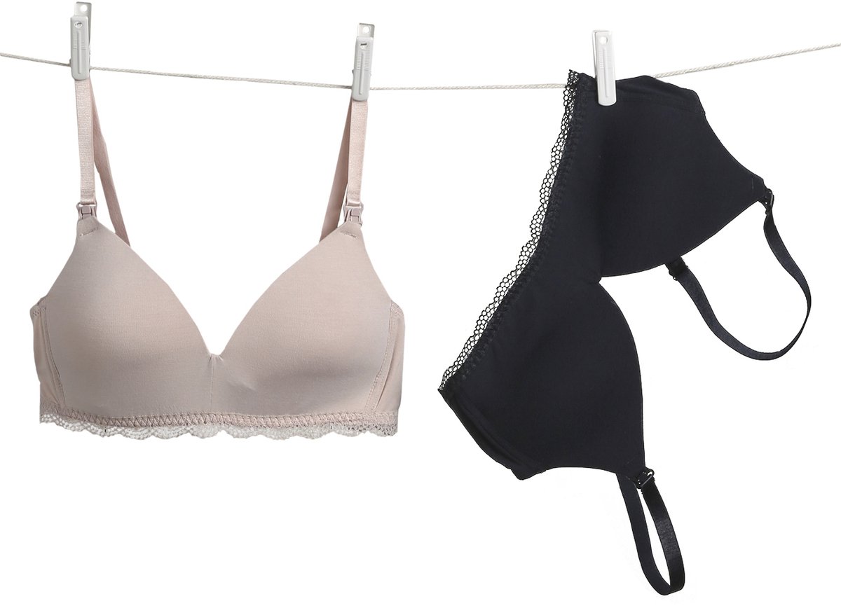 vertbaudet Set - 2 beha - voeding - beugelloze - naadloze - viscose Zwart