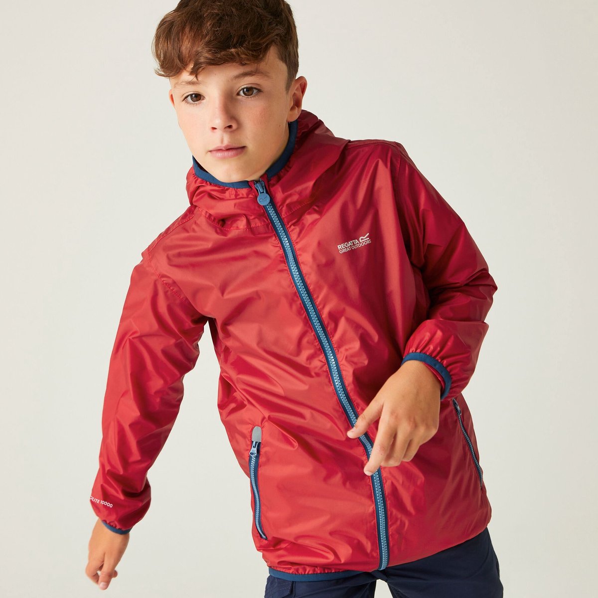Jas Hiking Kinderen Waterproof Ademend Rood