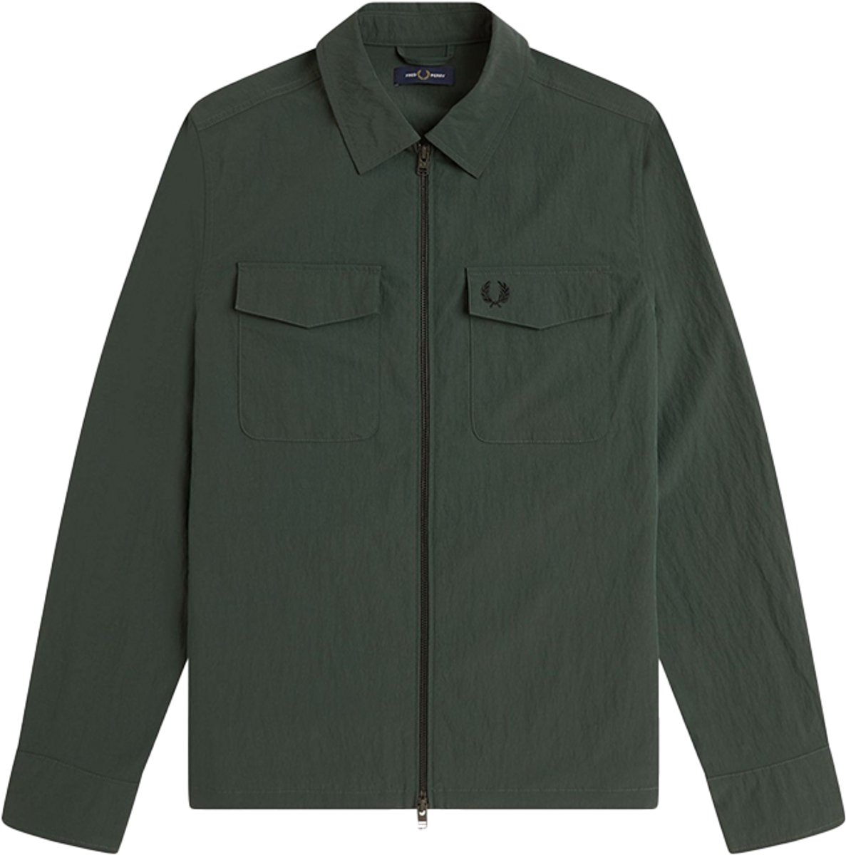 Fred Perry Zip Through Overshirt Groen