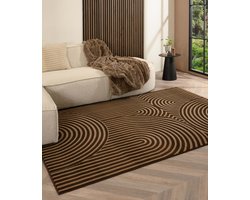 Japandi vloerkleed - Ease Akira bruin 160x230 cm