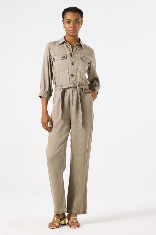 GARCIA Dames Effen Jumpsuit Groen Lange mouw
