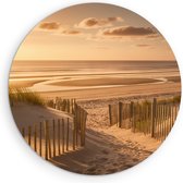 Saammp - Forex Muurcirkel - Pad naar het Strand - Zee - Ø 90 - Wandcirkel - Wanddecoratie Cirkel - muurdecoratie Woonkamer - Slaapkamer decoratie - Rond Schilderij