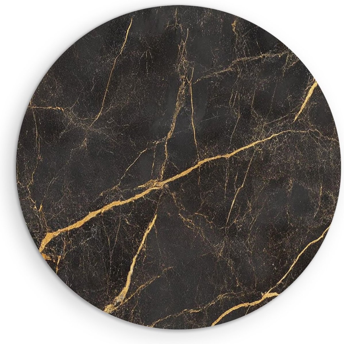 Saammp Muurcirkel Hout - Marmer Grijs - Abstract - Ø 90 - Wandcirkel - Wanddecoratie Cirkel - Muurdecoratie Woonkamer - Slaapkamer decoratie - Rond Schilderij