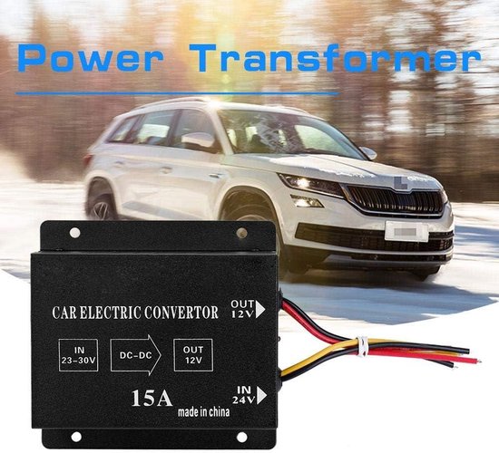 Walfront DC Converter 24V a 12V 20A 240W Step-Down Convertidor Transformador Regulador Fuente de Alimentación Impermeable IP68 para Vehículos, Camión