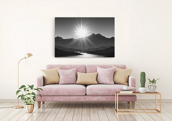 Tableau sur toile Saammp - Zwart et blanc - Nature - Paysage - 120x80 - Photo sur toile - Décoration murale - Décoration murale murale Salon - Décoration chambre - Impression sur toile