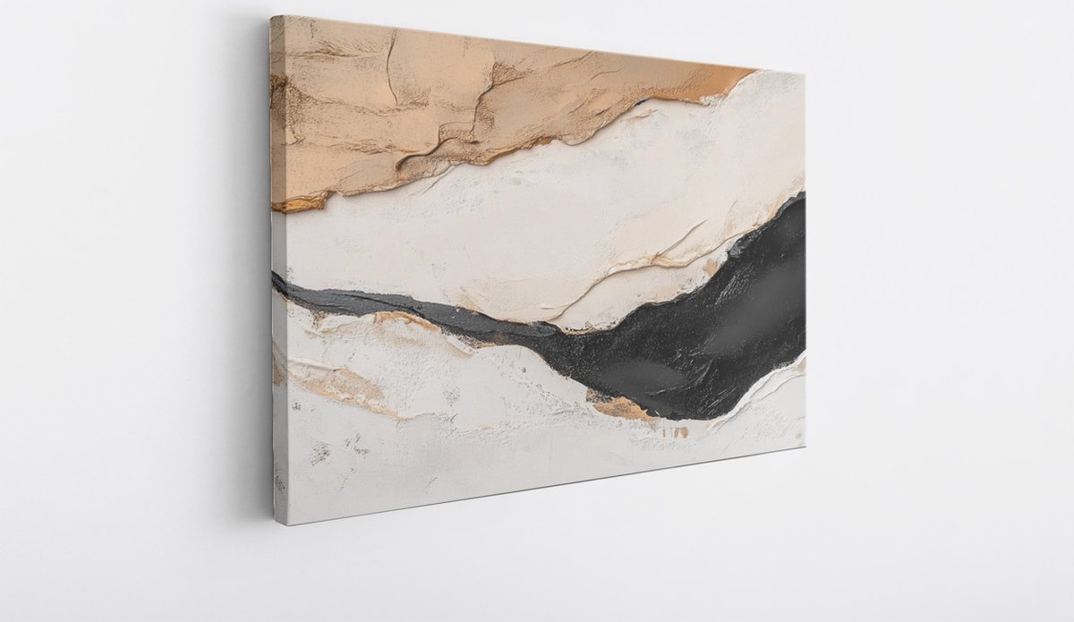 Saammp Canvas Schilderij - penseelstreken - Pastel kunst - Abstracte wanddecoratie- 40x30 - Foto op canvas - Wanddecoratie - Muurdecoratie Woonkamer - Kantoor Decoratie Multicolor