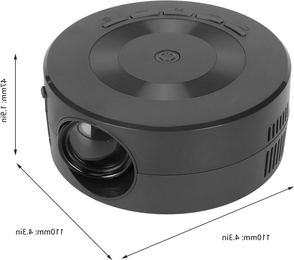 Image of 1080p Draagbare Oogbeschermingsprojector met Dezelfde Schermfunctie - Ingebouwde Luidspreker - Mobiele Voeding - IOS Android .