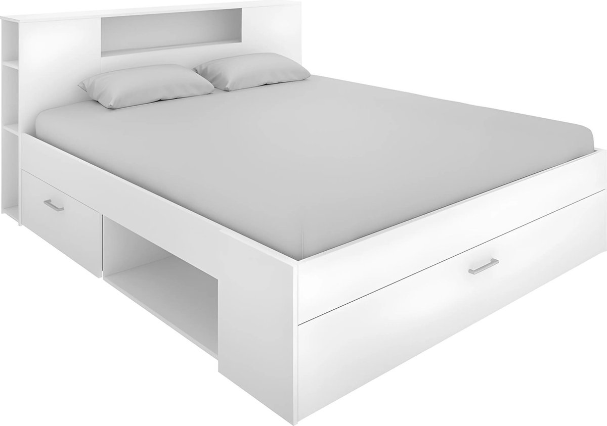 Vente-unique Bedframe hout wit 160 x 200 cm