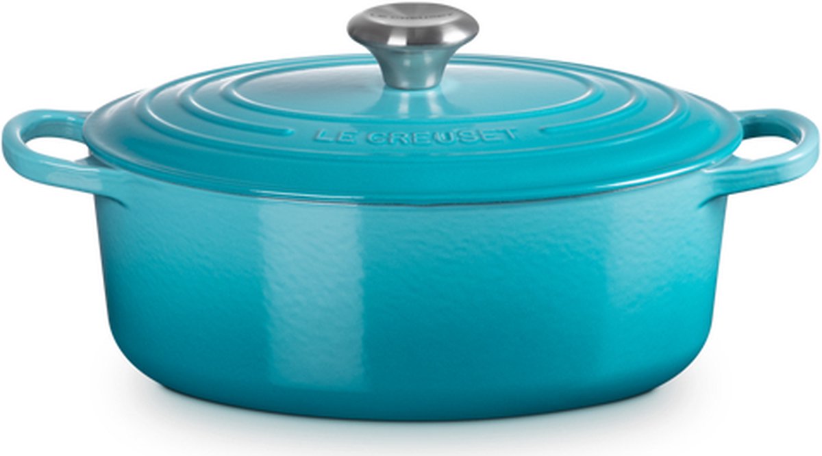 Le Creuset Braadpan Ovaal Signature Caribbean Blue - Ø 31 cm / 6.3 Liter