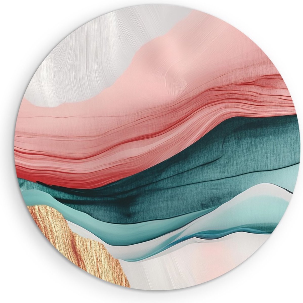 Saammp Forex Muurcirkel - impressionistisch - Abstract kunstwerk - Ø 30 - Wandcirkel - Wanddecoratie Cirkel - Muurdecoratie Woonkamer - Slaapkamer decoratie - Rond Schilderij