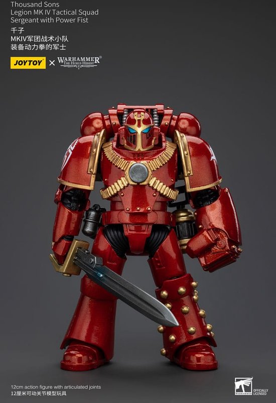 Figurine articulée Joy Toy (CN) Warhammer The Horus Heresy 1/18 Thousand Sons Legion MK IV Tactical Squad Sergent avec Power Fist 12 cm