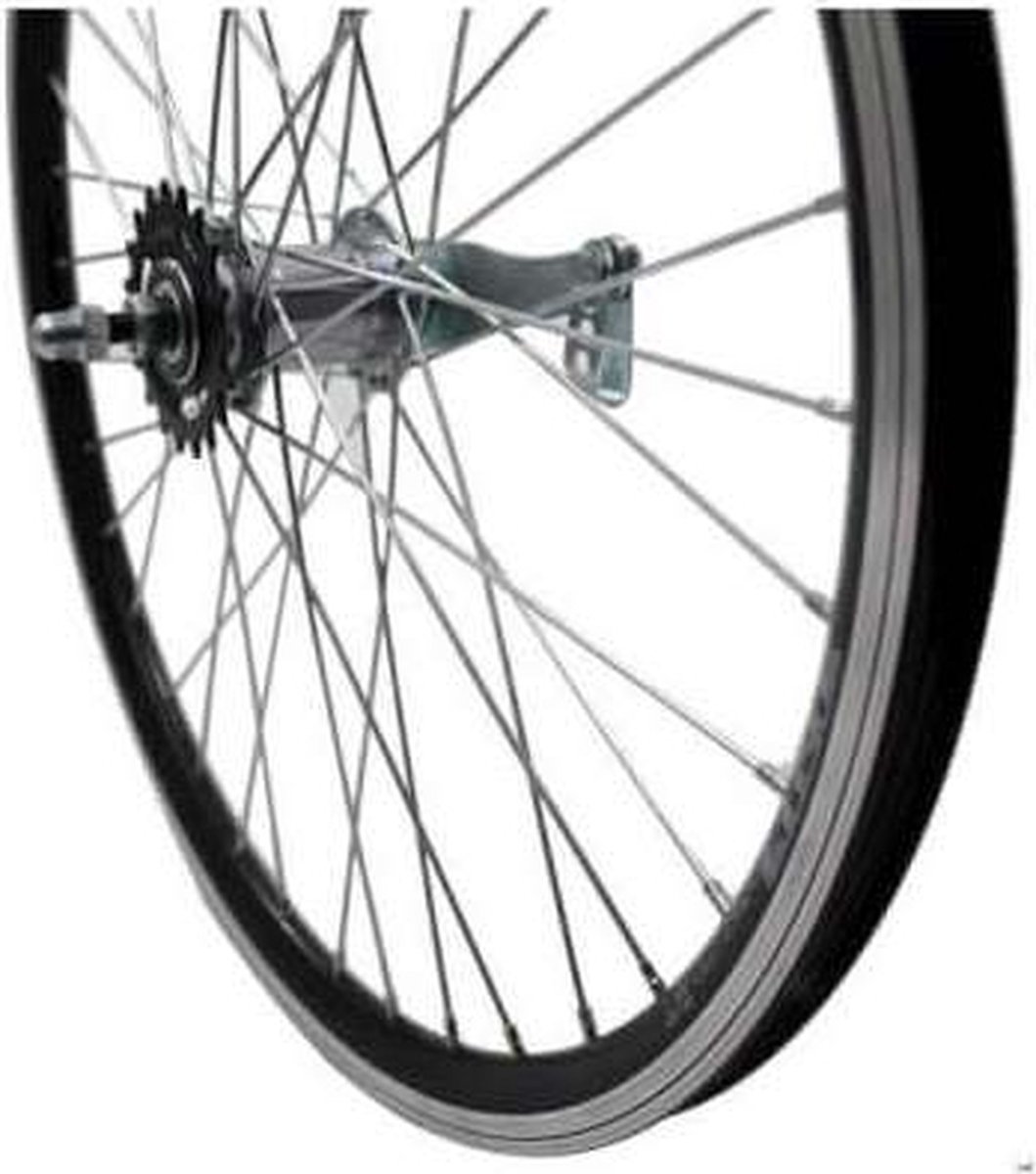 Roland achterwiel 24 x 1.75 remnaaf Alu V-profil zwart