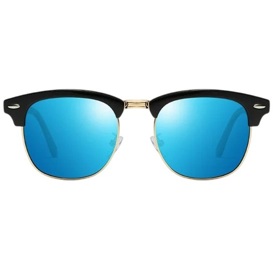 Fako Fashion® - Club Style Zonnebril - Polariserend - Polarized - Dames - Heren - Zwart/Goud - Blauw van Fako Fashion® — afbeelding 3