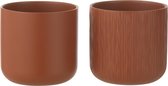 J-Line cache-pot Gen - céramique - brun - medium - 2 pièces - Ø 15 cm