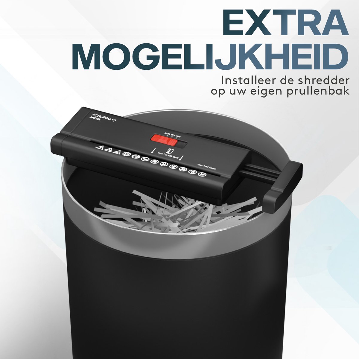 ACROPAQ Papierversnipperaar - Werkt ook zonder opvangmand thumbnail 2