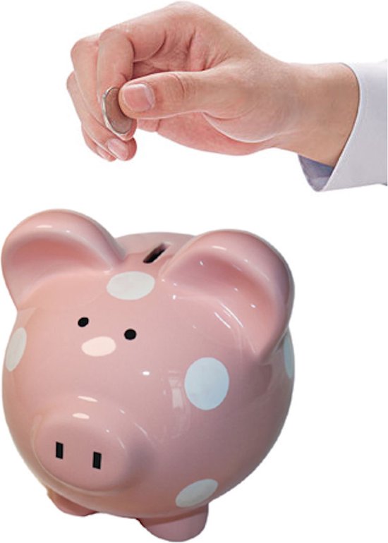 Decopatent - Groot Tirelire Cochon - Céramique - Dimensions 22 x 17 x 19 cm - Tirelire cochon pour adultes et petits enfants - Cadeau - Couleur : Rose