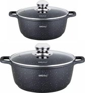 2 Kleine Braadpannen - met Aromaknop - 16 en 20 cm - 1.3 en 2.3 liter