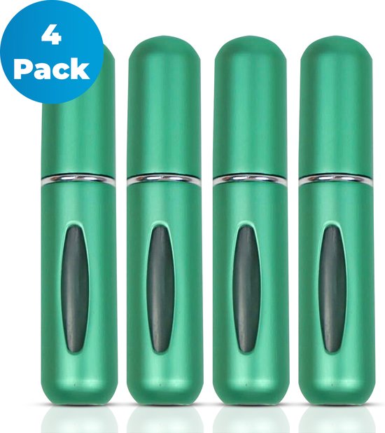 Mini Parfum Flesjes - 4-pack - Navulbaar - Reisflesjes - Parfumverstuiver - Groen
