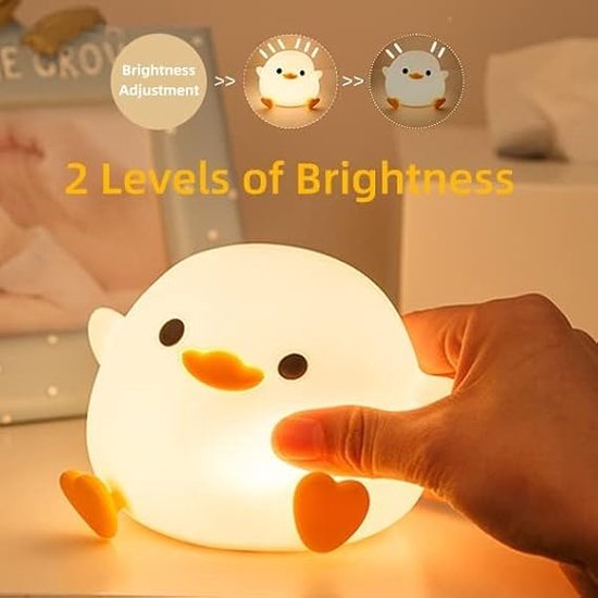 Karma DoDo Duck Nachtlampje, Nachtlampje Kids Slaapkamer Dimbaar, Oplaadbaar Baby Nachtlampje, Kawaii Silicone Touch Lamp met Timer, DoDo Duck Lamp Slaapkamer Decor, Baby Shower Gifts voor Meisjes Jongens