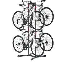 Fietsstandaard, opbergoplossing voor 4 fietsen, vrijstaande garagedeur voor mountainbikes, strandfietsen of Fat Tire fietsen, verticale fietsstandaard met 70 kg capaciteit.