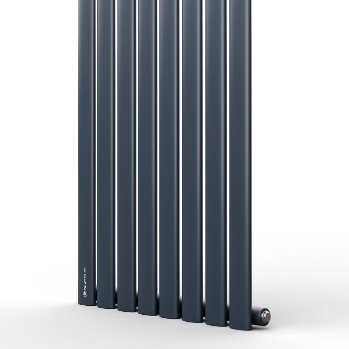 Blumfeldt badkamerverwarming, design radiator plat, vlakke radiator verticaal, 728 watt warm water wandverwarming voor badkamer & woonkamer, stille verticale radiator met thermostaat
