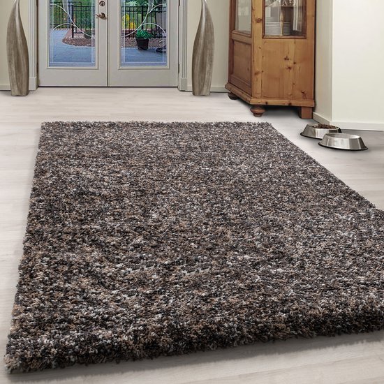 Hoogpolig Vloerkleed | Tapijt | Shaggy | Enjoy | Taupe | 160x230 cm